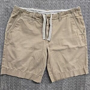 Polo Ralph Lauren Mens Khaki Chino Shorts Drawstring Cotton Tan Size 38 Distress